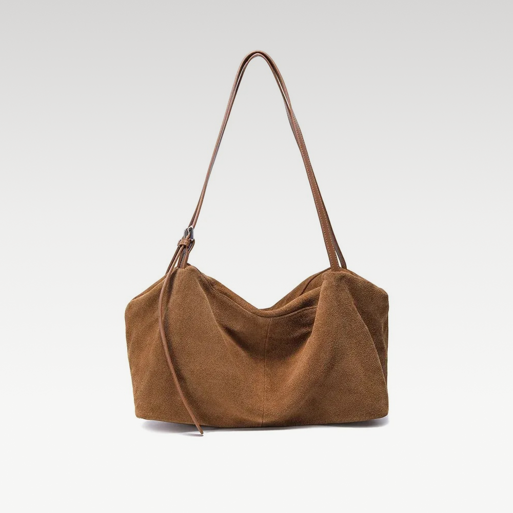 Mila Suede Shoulder Bag Brown