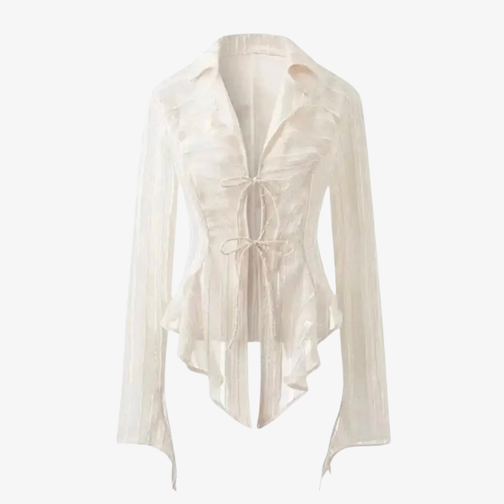 Amara Tie Front Lace Blouse