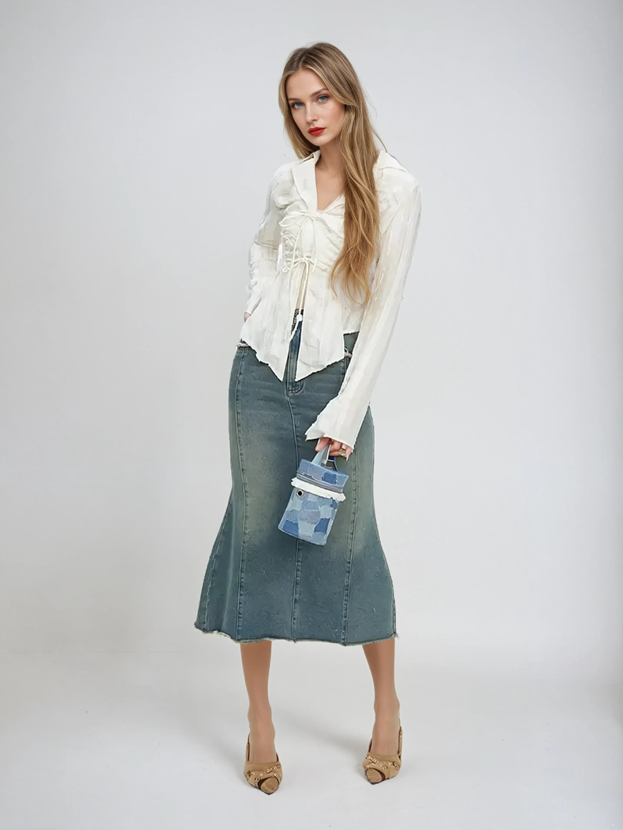 Amara Tie Front Lace Blouse